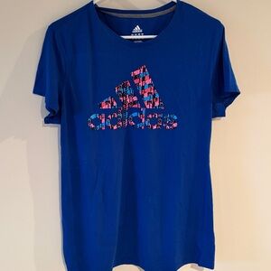Adidas Climalite T Shirt Womens XL Extra Large Lagoon blue Sports Training Tee